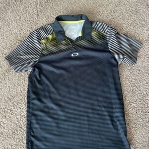 Oakley Men's Black and Yellow Striped Shirt